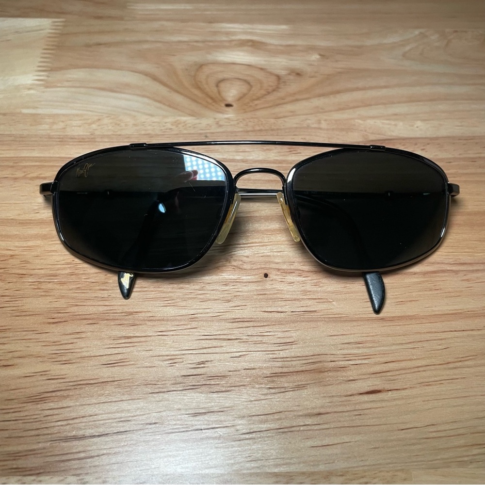 MAUI JIM FLEXON MJ-308-02 BIG‎ ISLAND POLARIZED SLEEK METAL WRAP SUNGLASSES